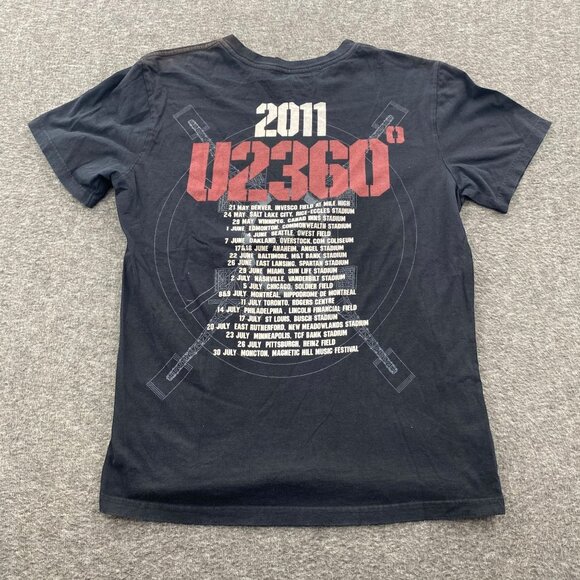 U2‎ 360 Degrees Tour Mens M Medium Band Rock Concert Tour Double Sided Dates - Picture 7 of 10